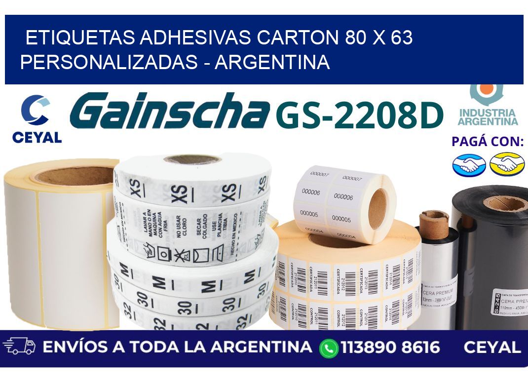 etiquetas adhesivas carton 80 x 63 personalizadas – Argentina