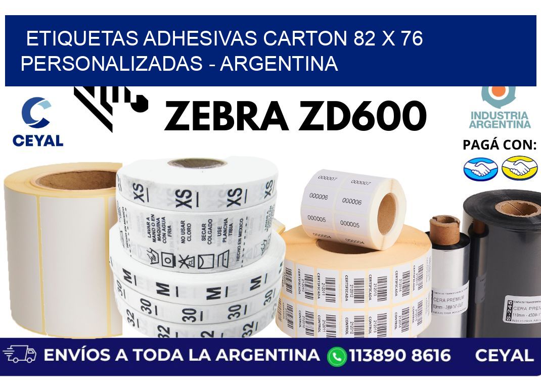 etiquetas adhesivas carton 82 x 76 personalizadas - Argentina