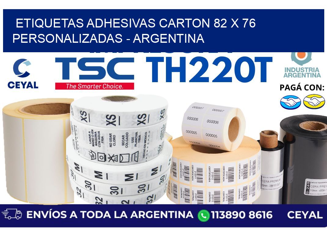 etiquetas adhesivas carton 82 x 76 personalizadas - Argentina