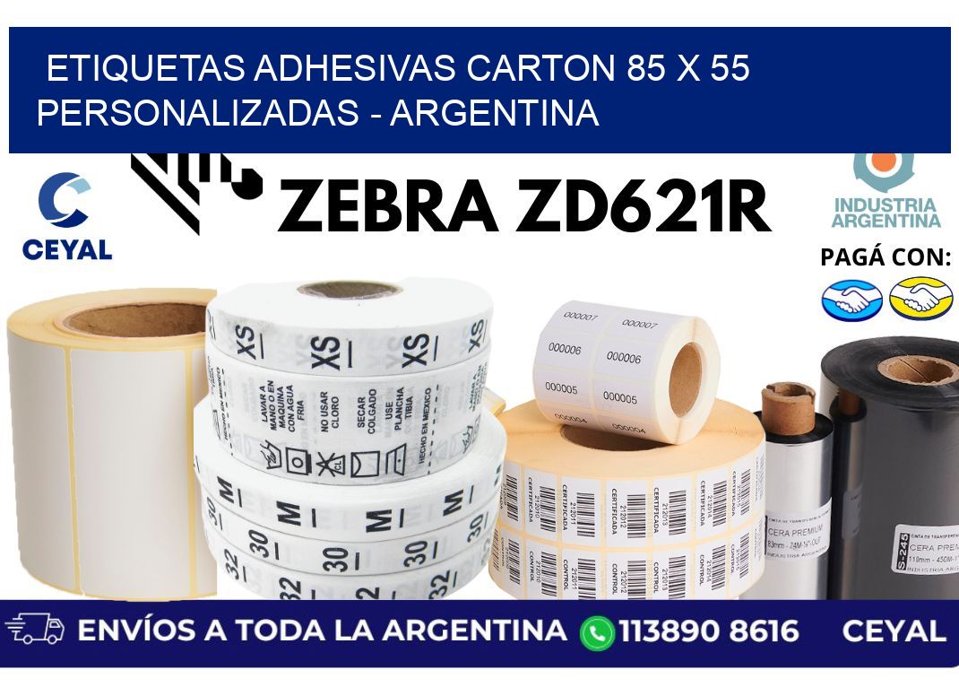 etiquetas adhesivas carton 85 x 55 personalizadas - Argentina