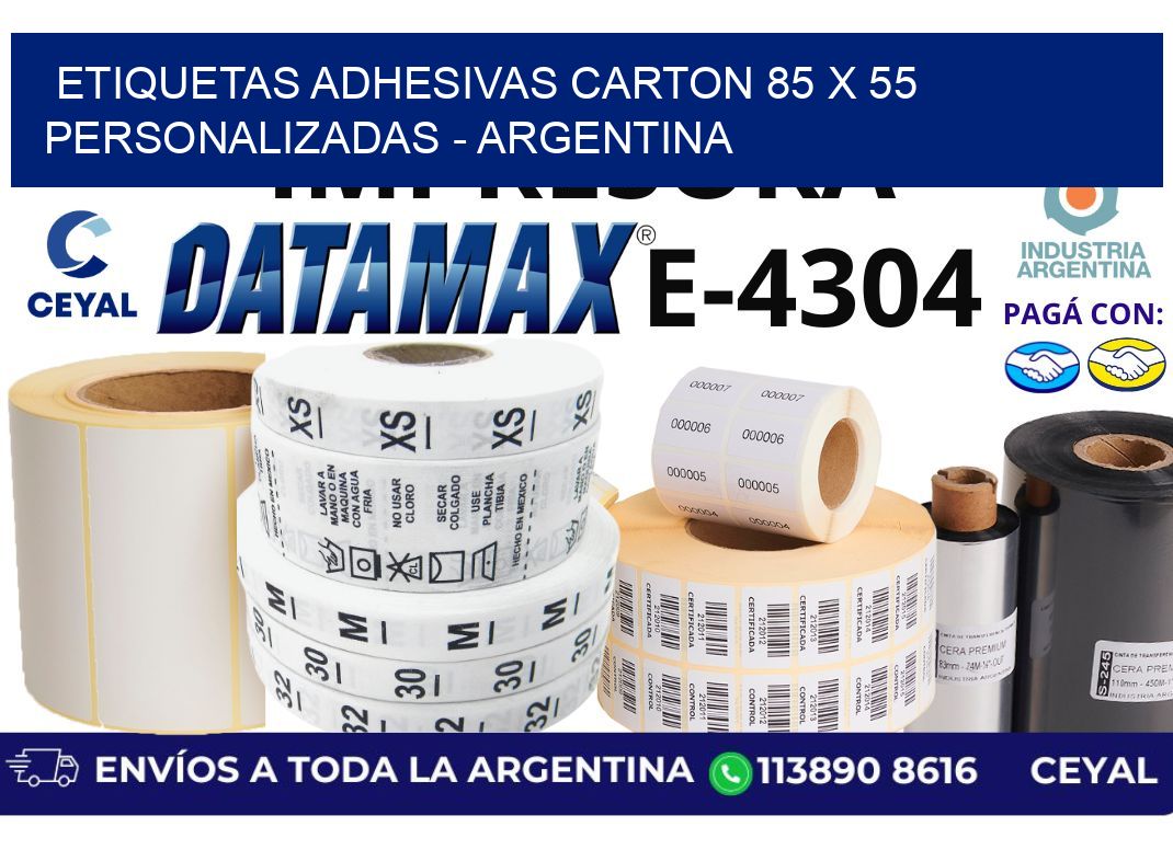 etiquetas adhesivas carton 85 x 55 personalizadas – Argentina