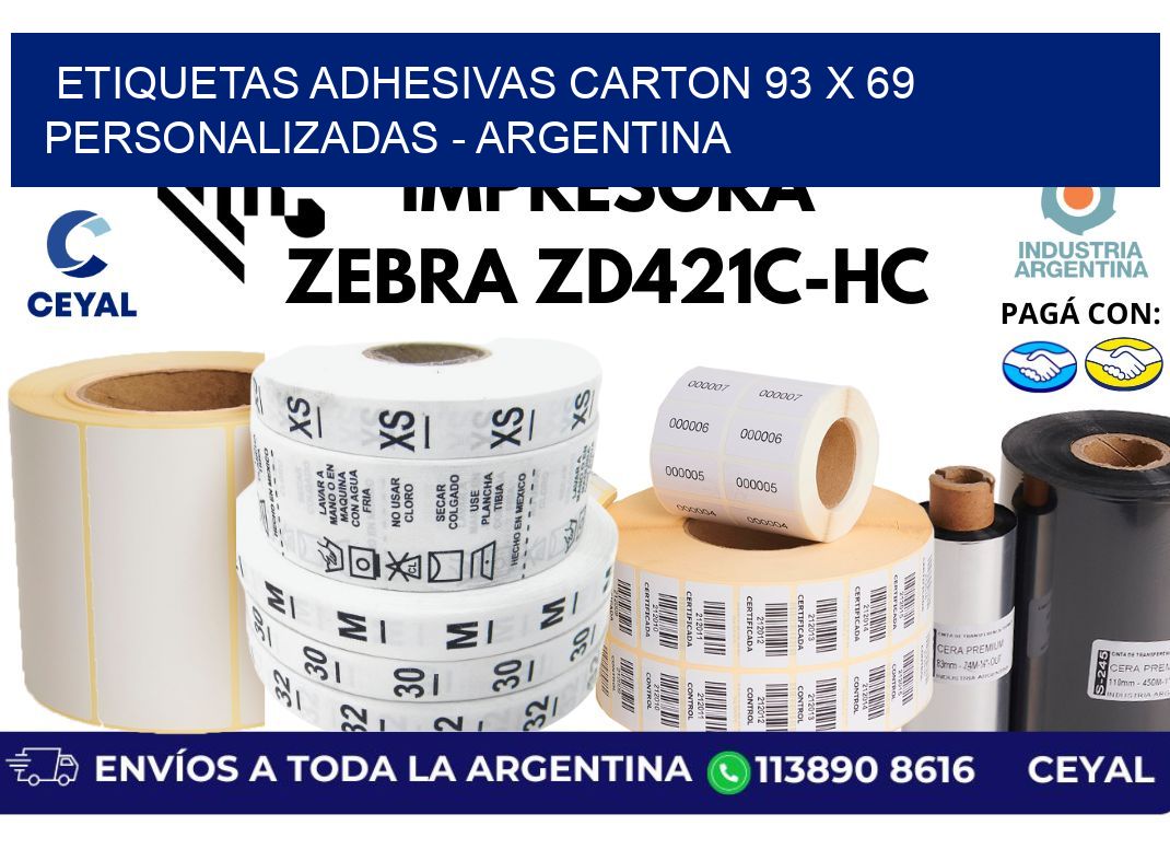 etiquetas adhesivas carton 93 x 69 personalizadas - Argentina