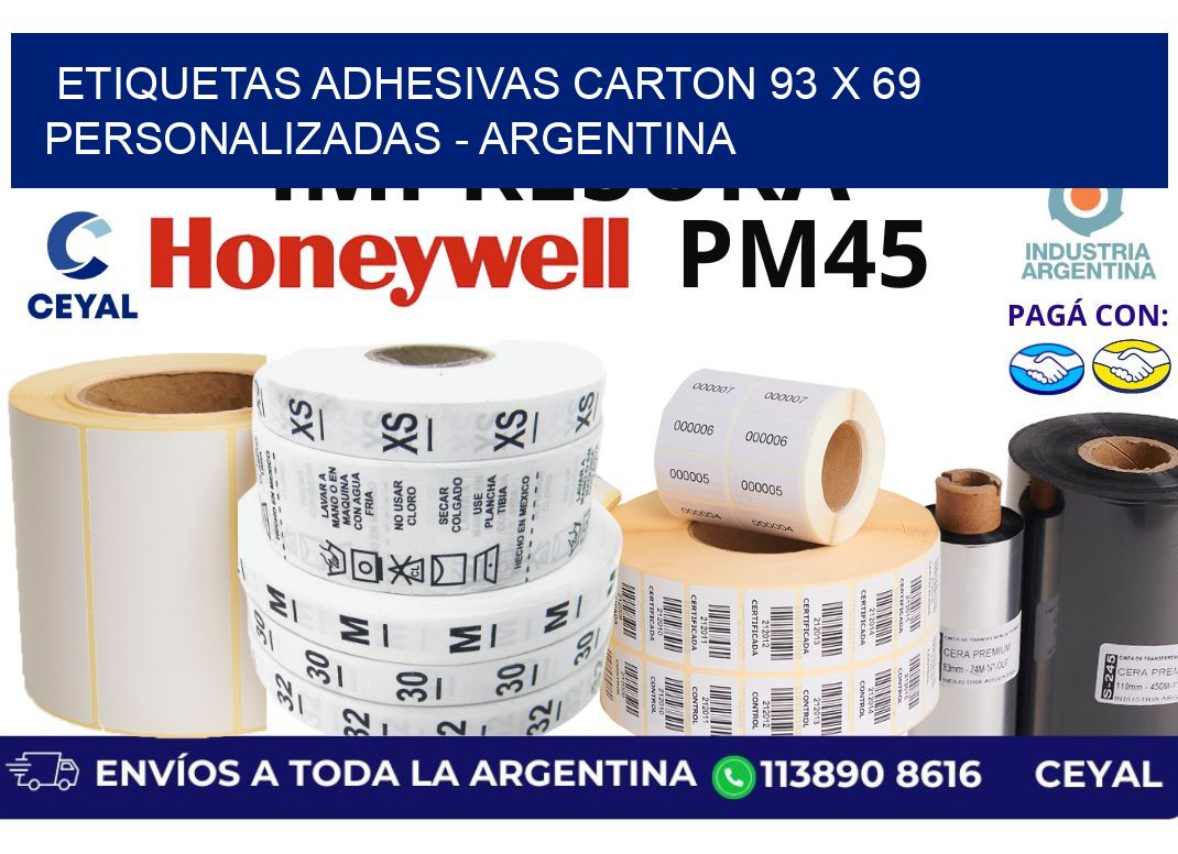 etiquetas adhesivas carton 93 x 69 personalizadas - Argentina
