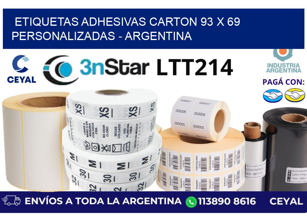 etiquetas adhesivas carton 93 x 69 personalizadas – Argentina