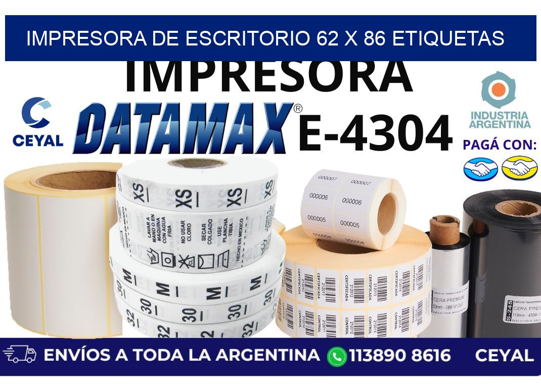 impresora de escritorio 62 x 86 etiquetas