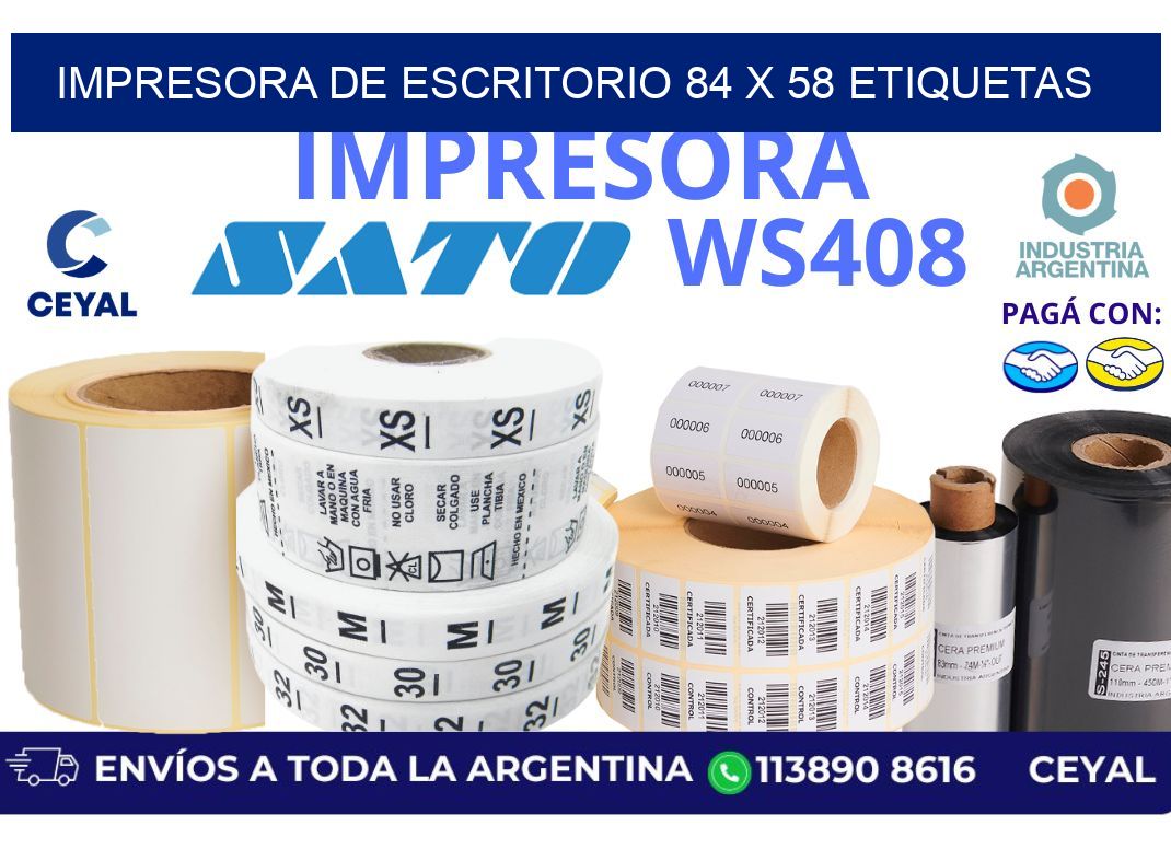 impresora de escritorio 84 x 58 etiquetas