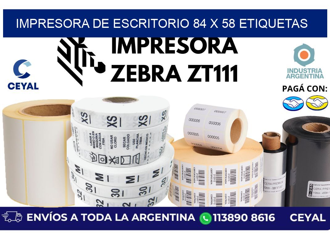 impresora de escritorio 84 x 58 etiquetas