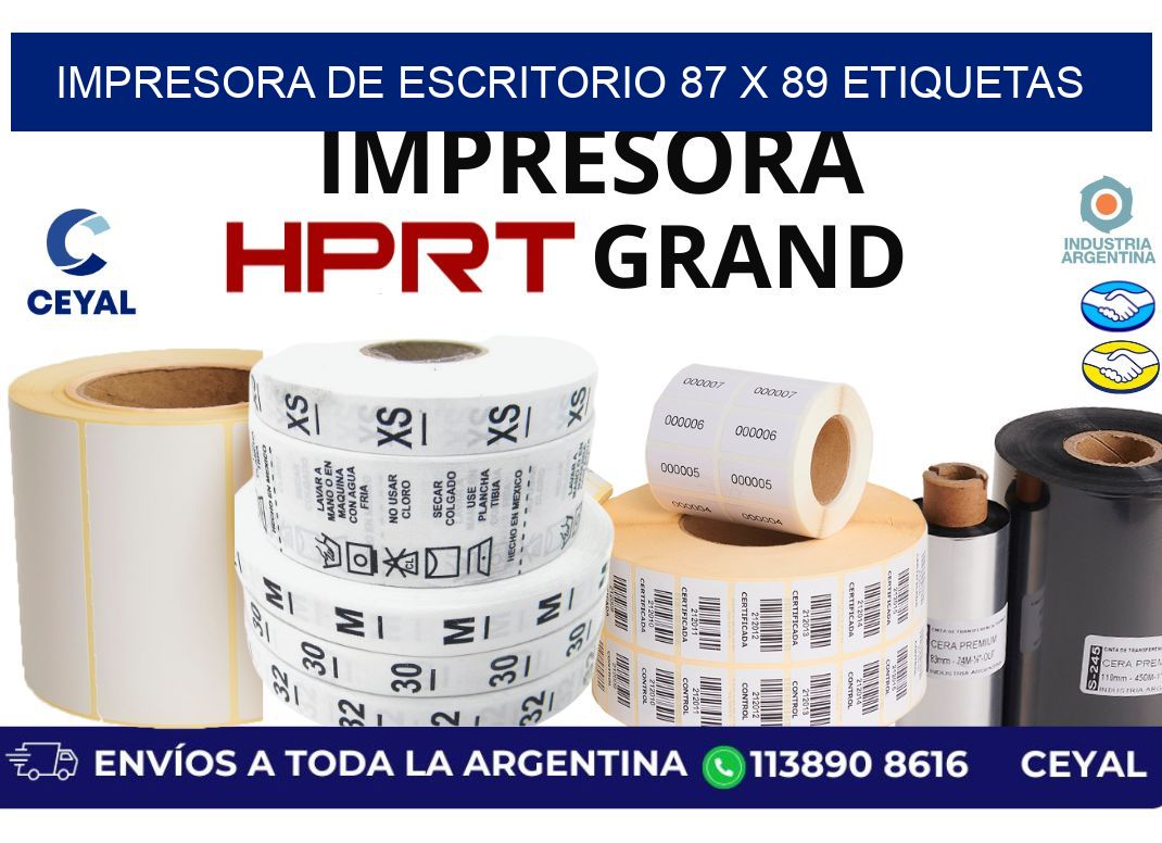 impresora de escritorio 87 x 89 etiquetas