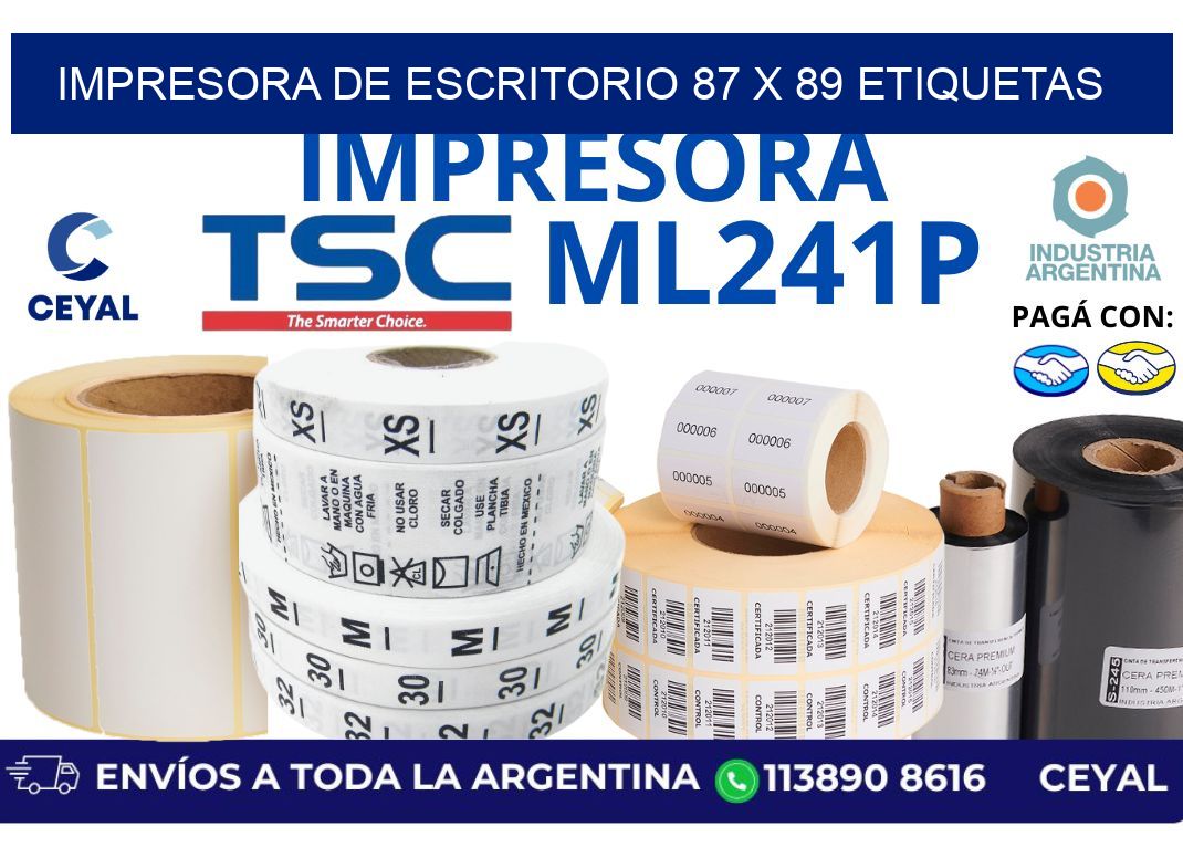 impresora de escritorio 87 x 89 etiquetas