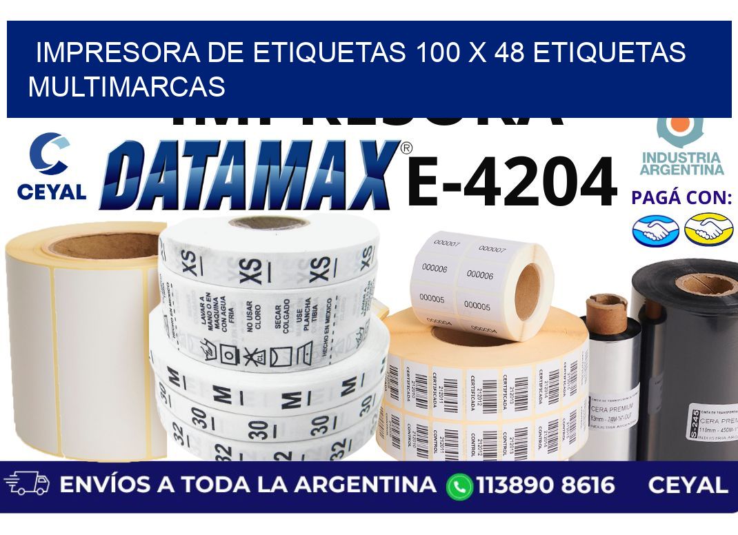 impresora de etiquetas 100 x 48 etiquetas multimarcas