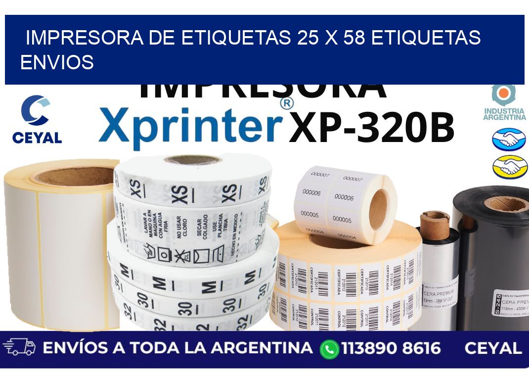 impresora de etiquetas 25 x 58 etiquetas envios
