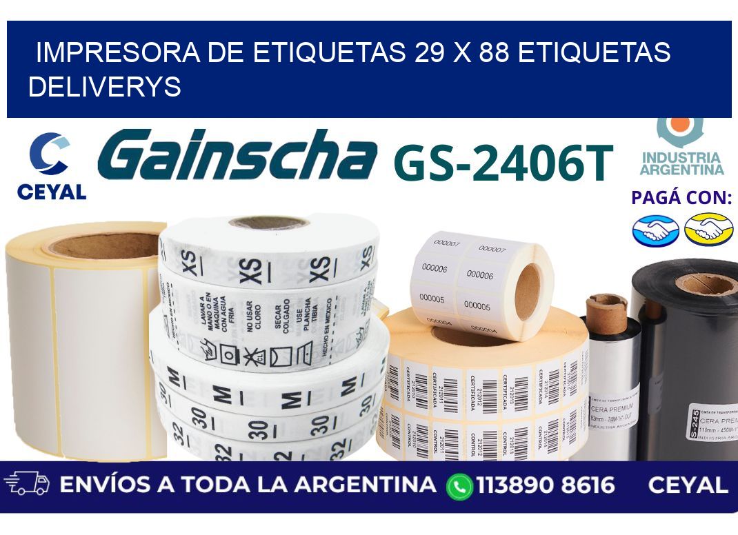 impresora de etiquetas 29 x 88 etiquetas deliverys