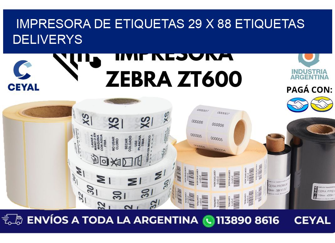 impresora de etiquetas 29 x 88 etiquetas deliverys