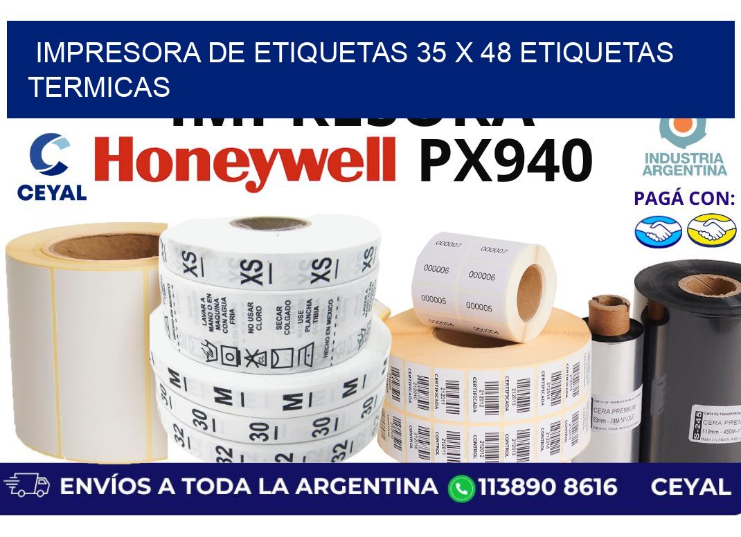 impresora de etiquetas 35 x 48 etiquetas termicas