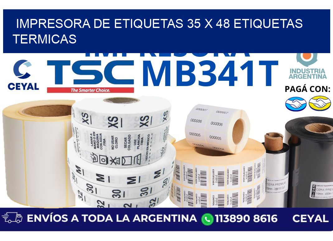 impresora de etiquetas 35 x 48 etiquetas termicas