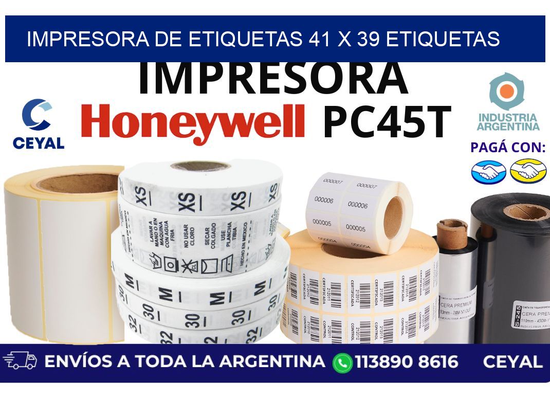 impresora de etiquetas 41 x 39 etiquetas