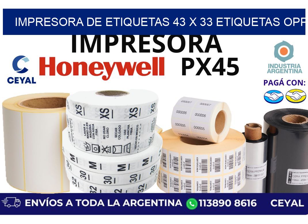 impresora de etiquetas 43 x 33 etiquetas opp