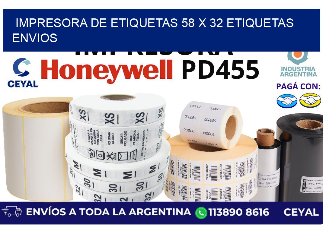 impresora de etiquetas 58 x 32 etiquetas envios
