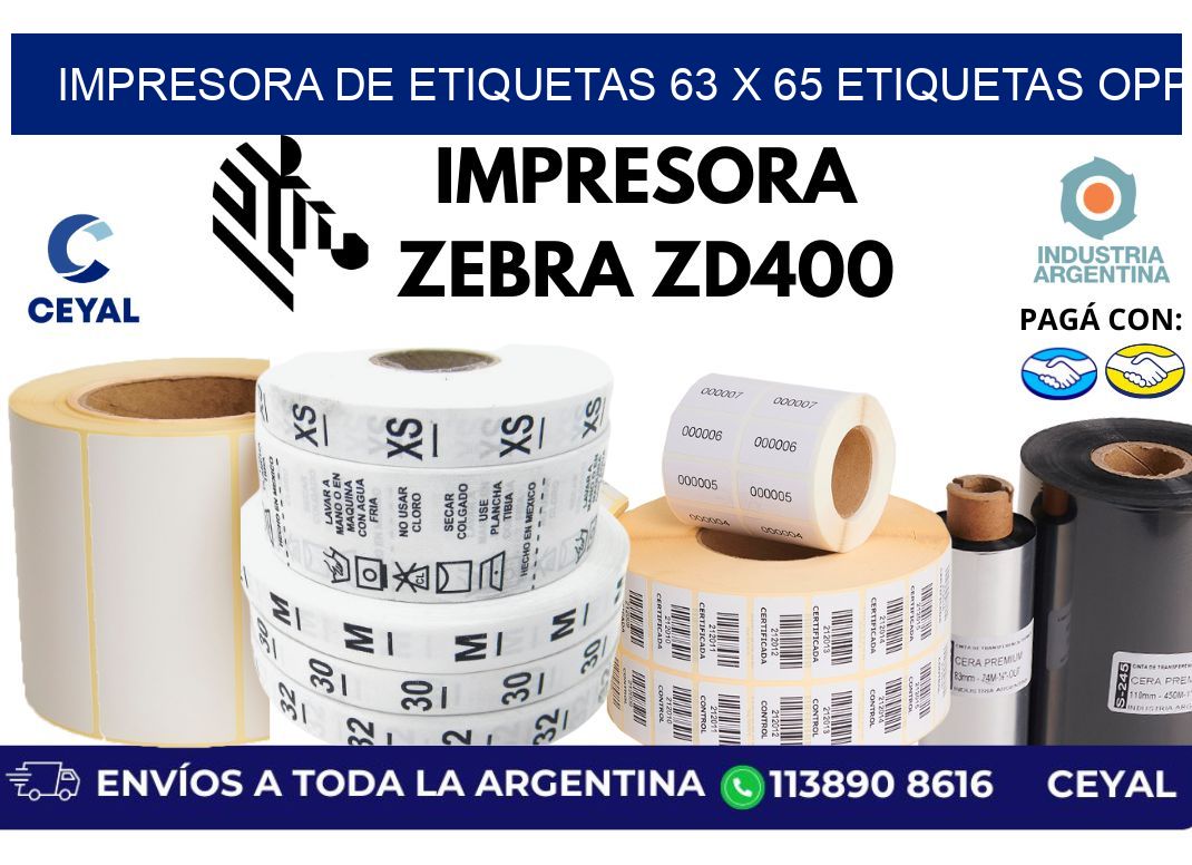 impresora de etiquetas 63 x 65 etiquetas opp