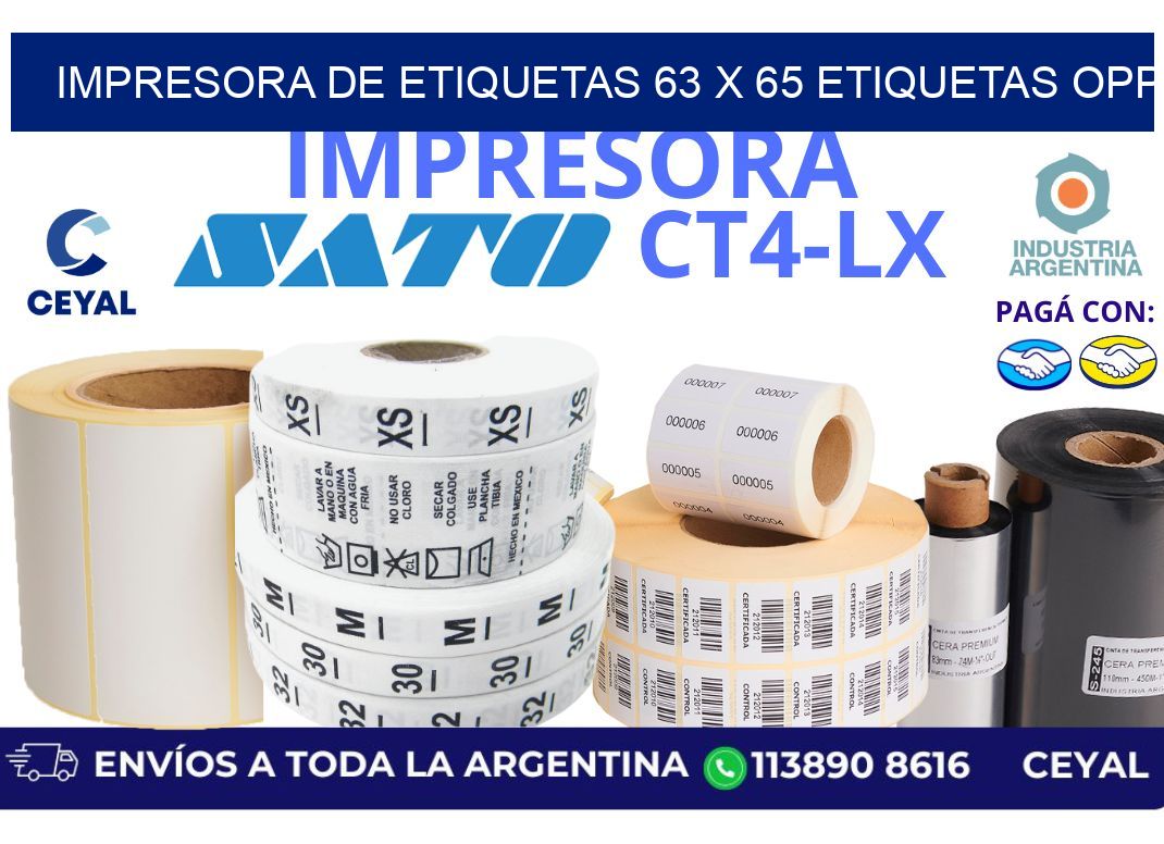 impresora de etiquetas 63 x 65 etiquetas opp