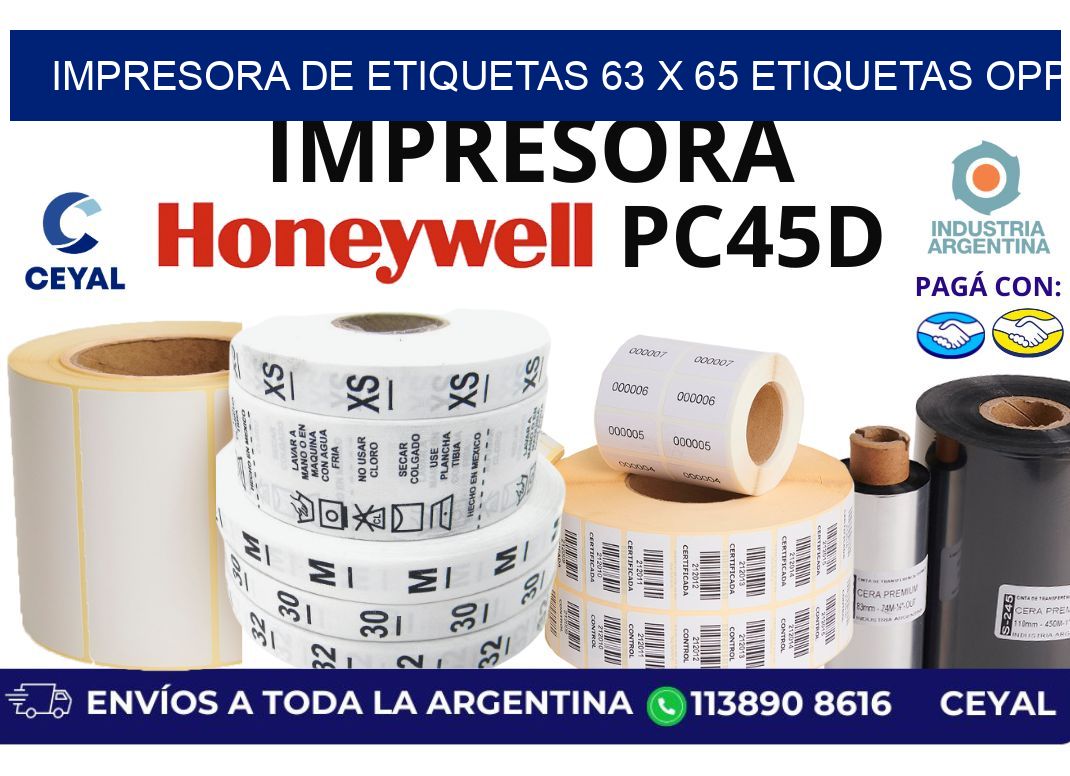 impresora de etiquetas 63 x 65 etiquetas opp