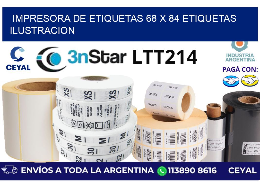 impresora de etiquetas 68 x 84 etiquetas ilustracion
