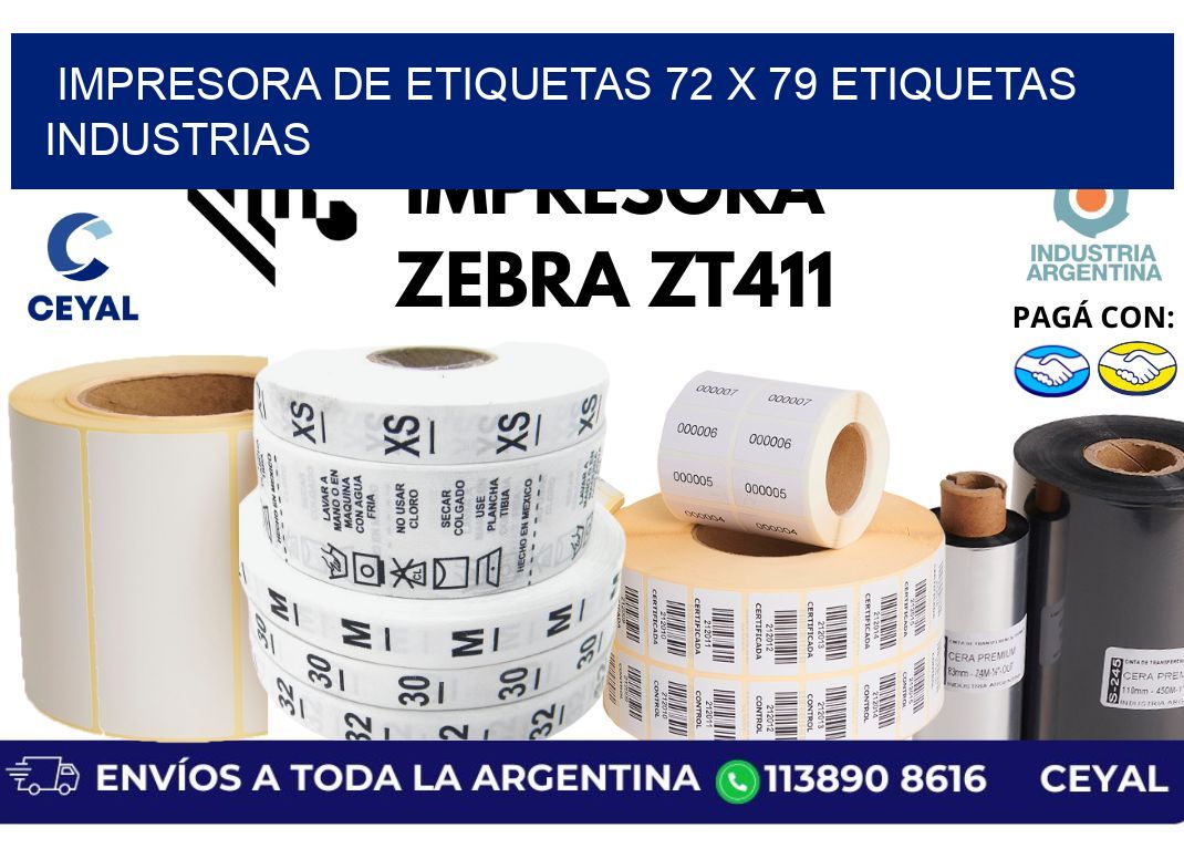 impresora de etiquetas 72 x 79 etiquetas industrias