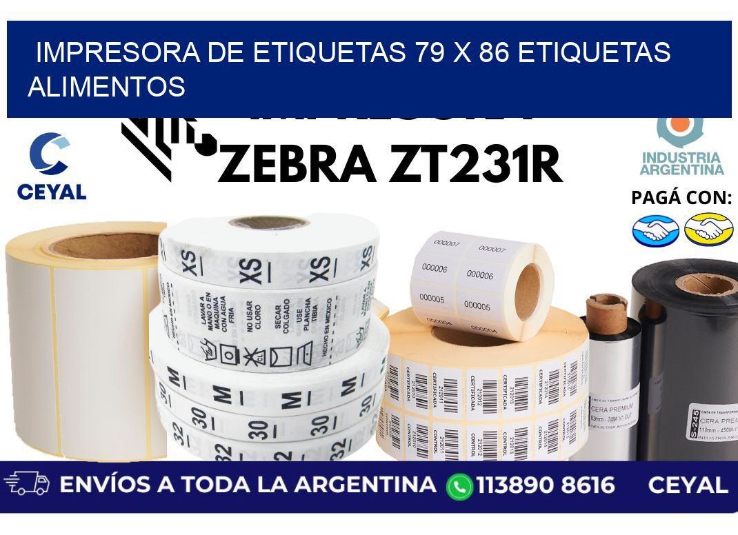 impresora de etiquetas 79 x 86 etiquetas alimentos