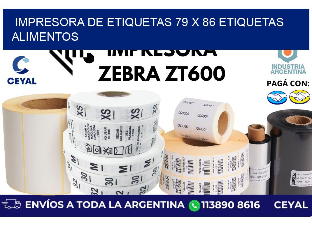 impresora de etiquetas 79 x 86 etiquetas alimentos