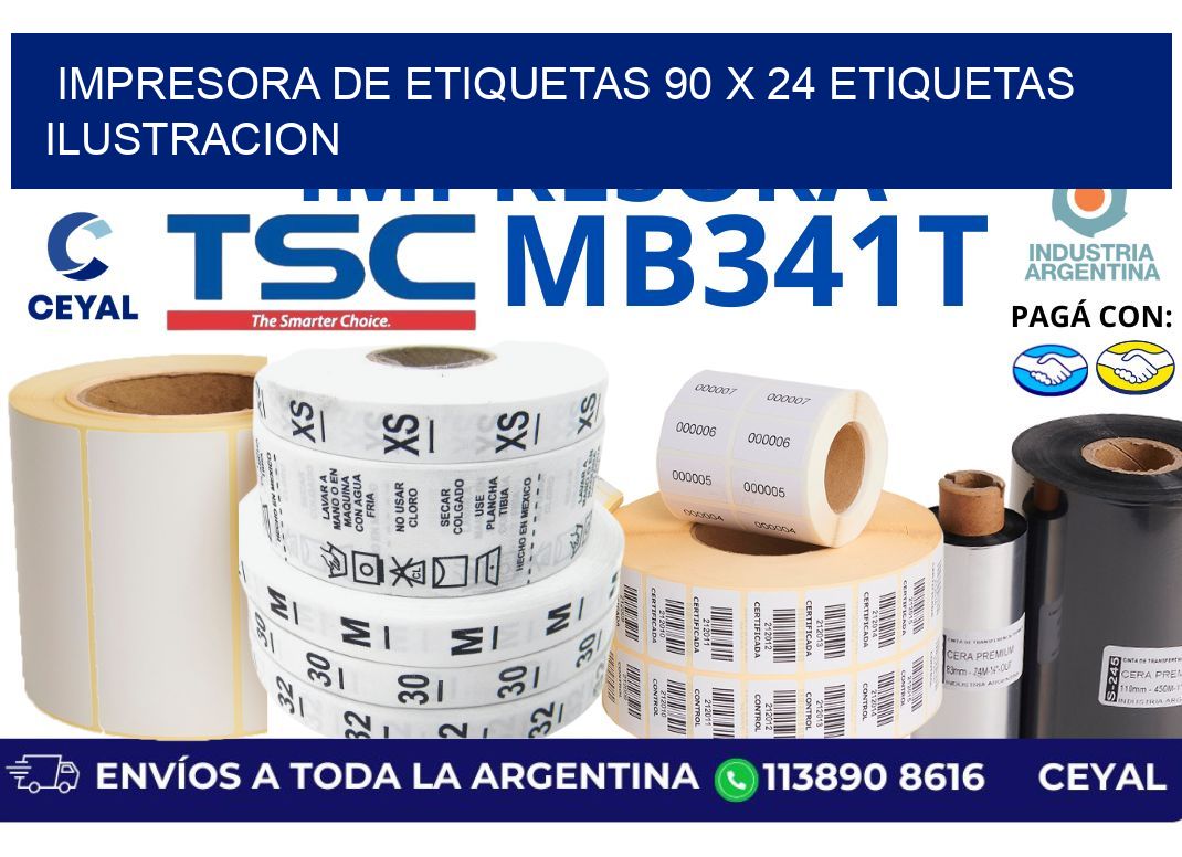 impresora de etiquetas 90 x 24 etiquetas ilustracion