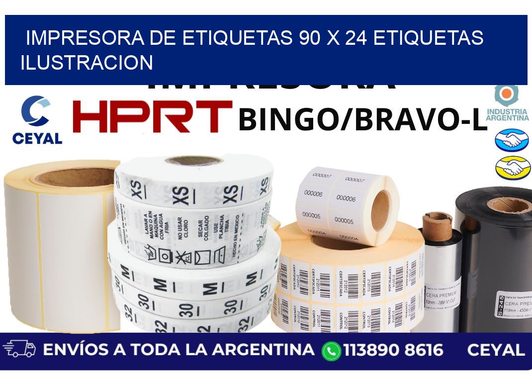 impresora de etiquetas 90 x 24 etiquetas ilustracion