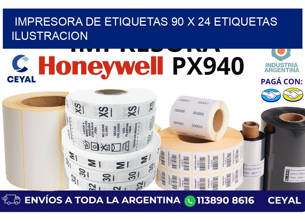 impresora de etiquetas 90 x 24 etiquetas ilustracion