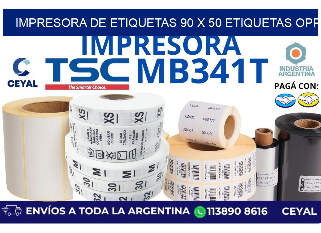 impresora de etiquetas 90 x 50 etiquetas opp