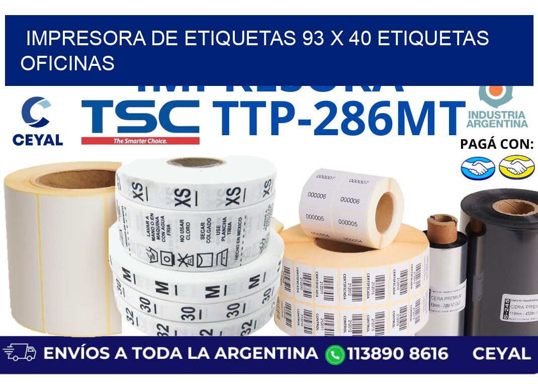 impresora de etiquetas 93 x 40 etiquetas oficinas