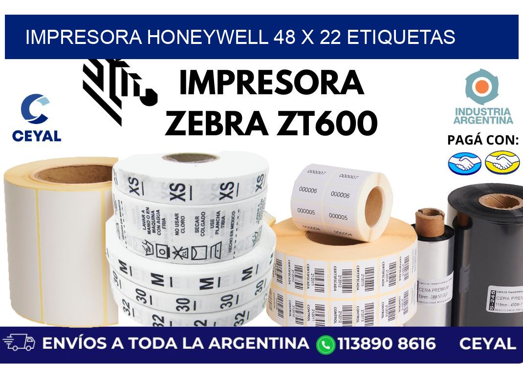 impresora honeywell 48 x 22 etiquetas