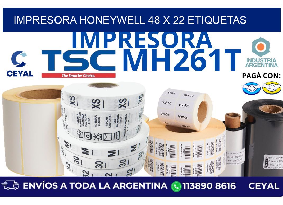 impresora honeywell 48 x 22 etiquetas