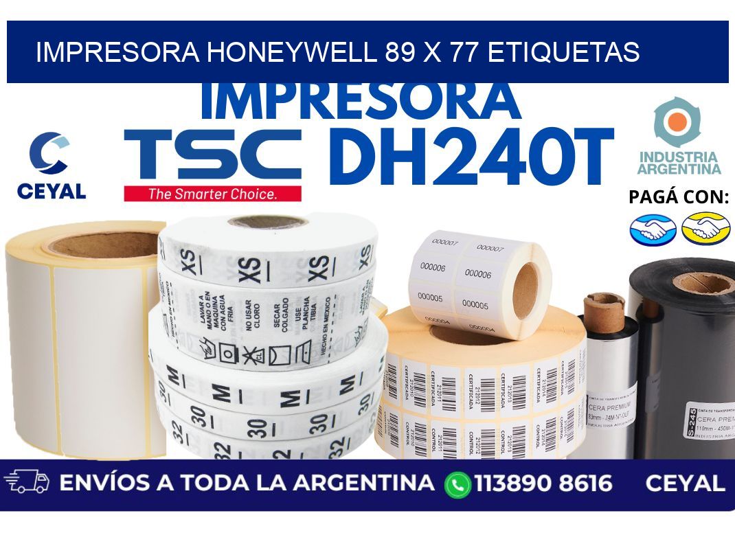 impresora honeywell 89 x 77 etiquetas