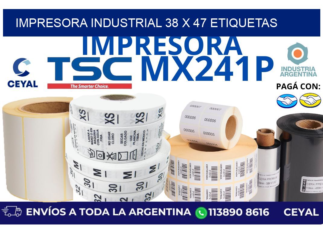 impresora industrial 38 x 47 etiquetas