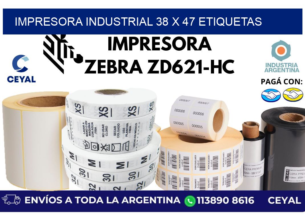 impresora industrial 38 x 47 etiquetas
