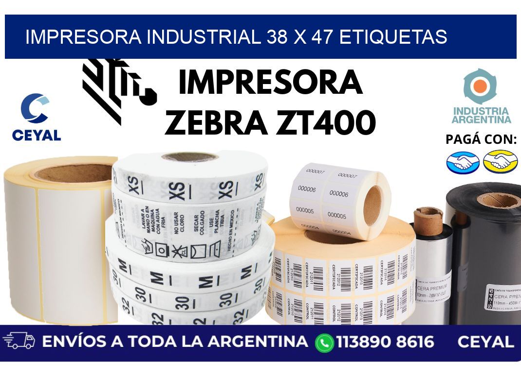 impresora industrial 38 x 47 etiquetas