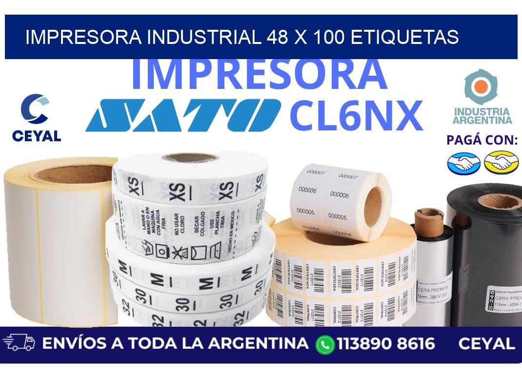 impresora industrial 48 x 100 etiquetas