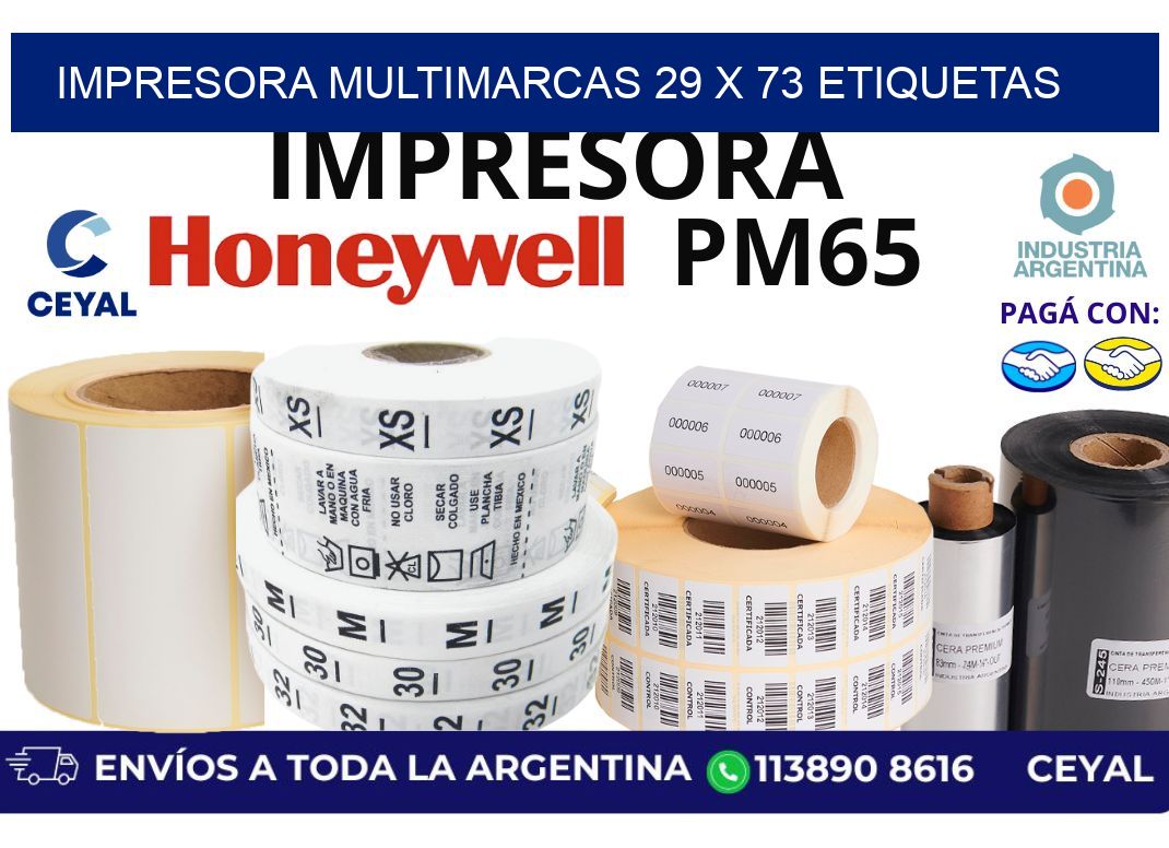 impresora multimarcas 29 x 73 etiquetas