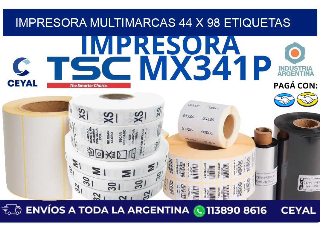 impresora multimarcas 44 x 98 etiquetas