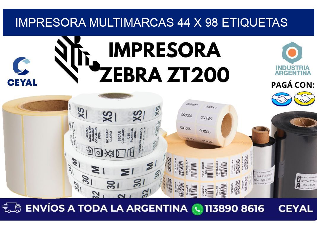impresora multimarcas 44 x 98 etiquetas