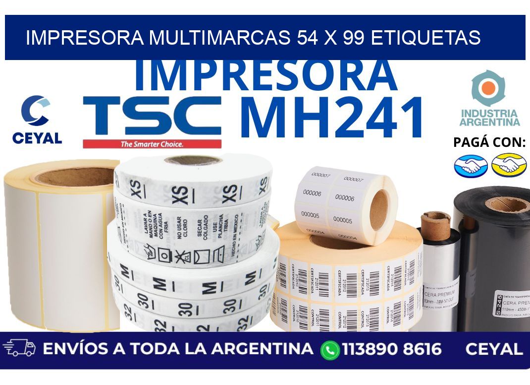 impresora multimarcas 54 x 99 etiquetas
