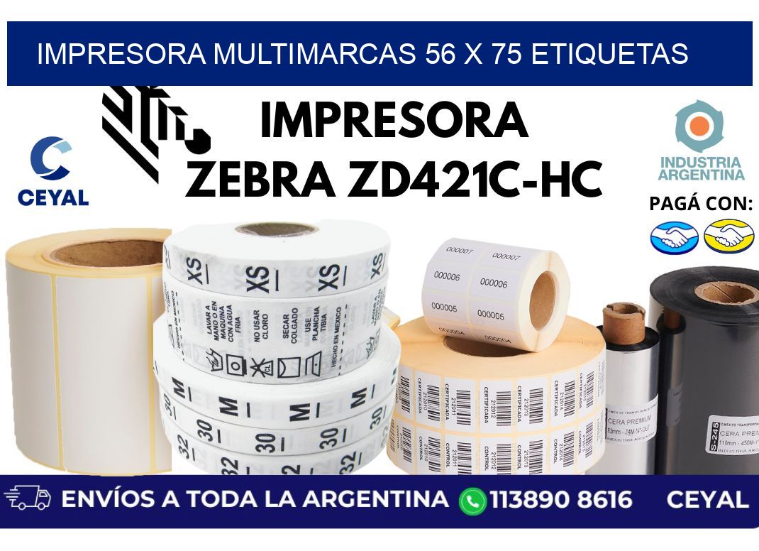 impresora multimarcas 56 x 75 etiquetas