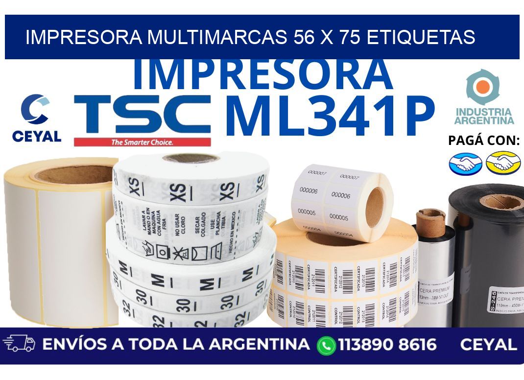 impresora multimarcas 56 x 75 etiquetas