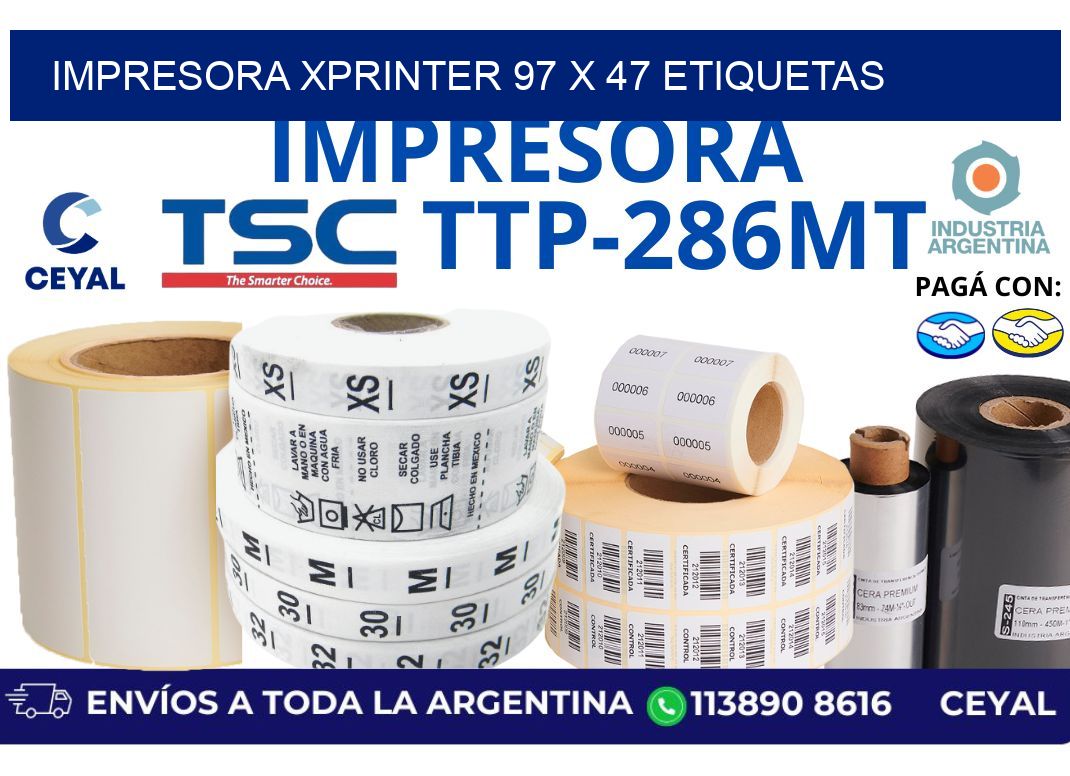 impresora xprinter 97 x 47 etiquetas