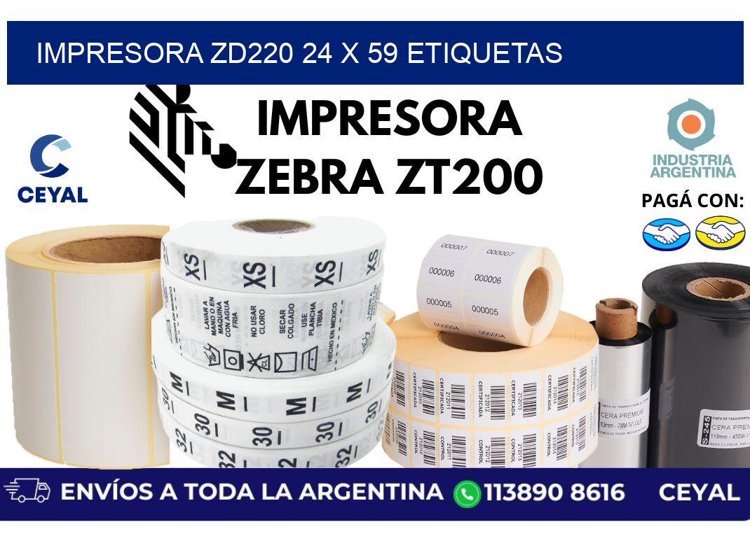 impresora zd220 24 x 59 etiquetas