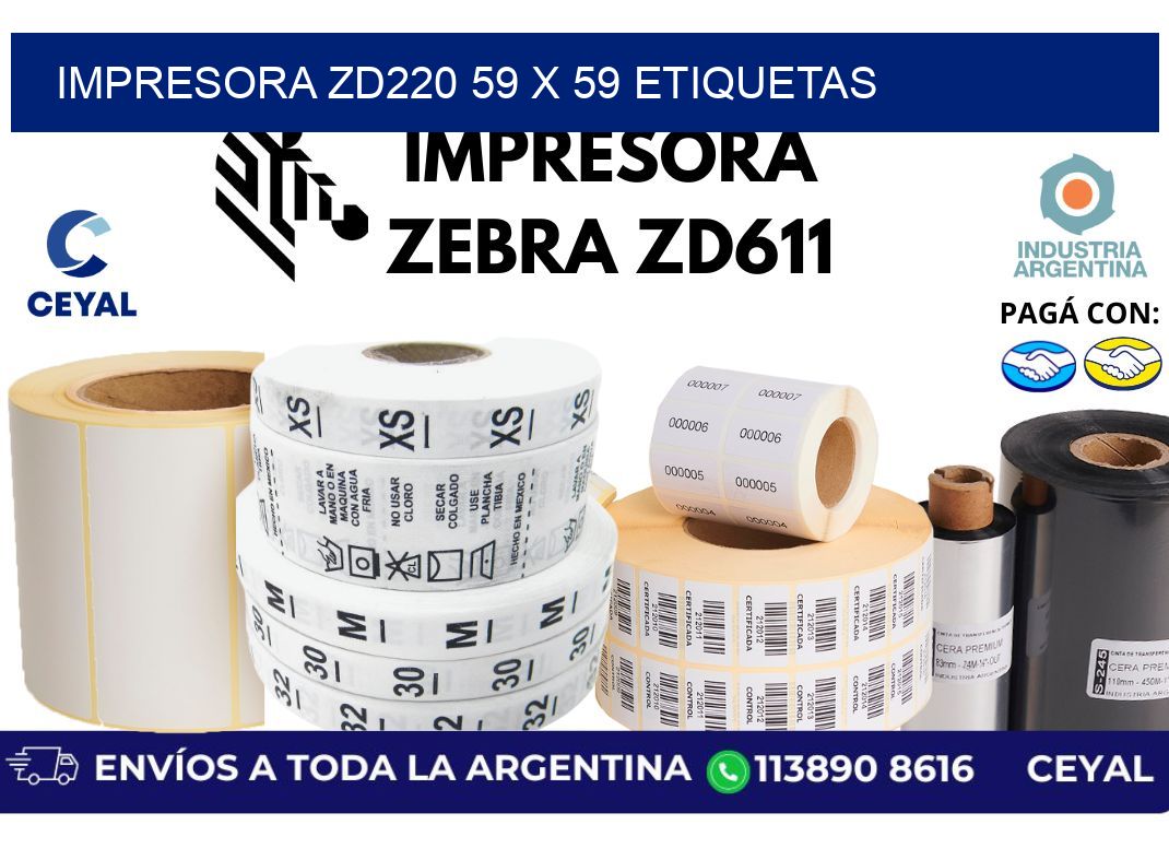 impresora zd220 59 x 59 etiquetas